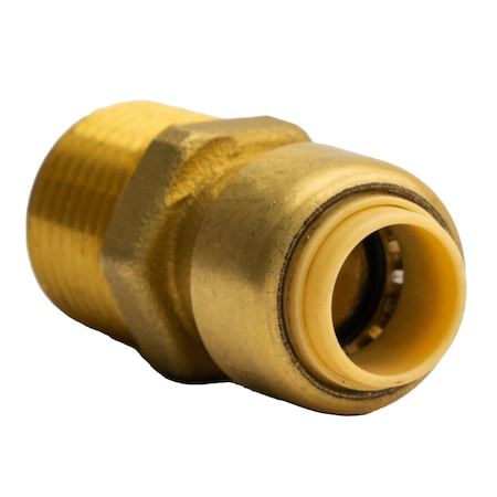 Quickfitting 3/8in Push-to-Connect x 1/2in MNPT Brass Male Straight Reducing Adapter Fitting LF840MR